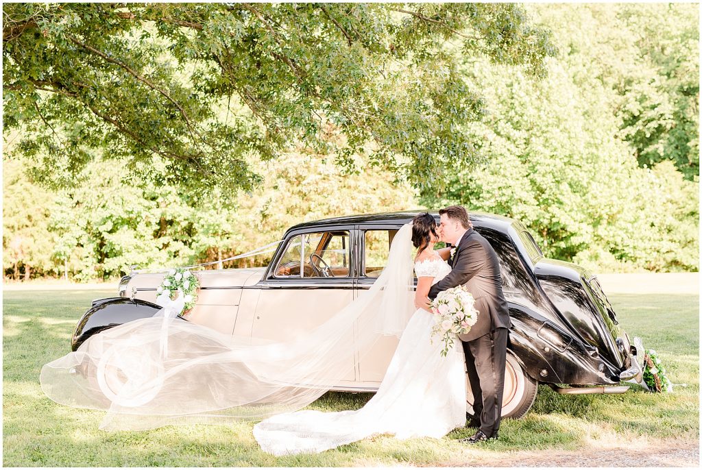wedding virginia photographers amber grove bride and groom vintage car rolls royce