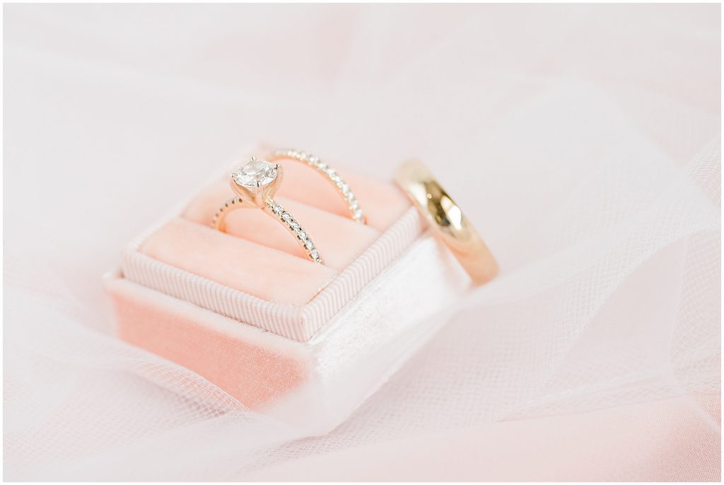wedding ring and box with veil bright pink light colors questions to ask your photographer