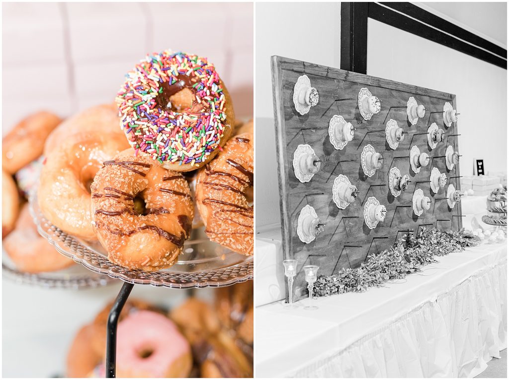 wedding virginia photographers reception details petersburg donut wall