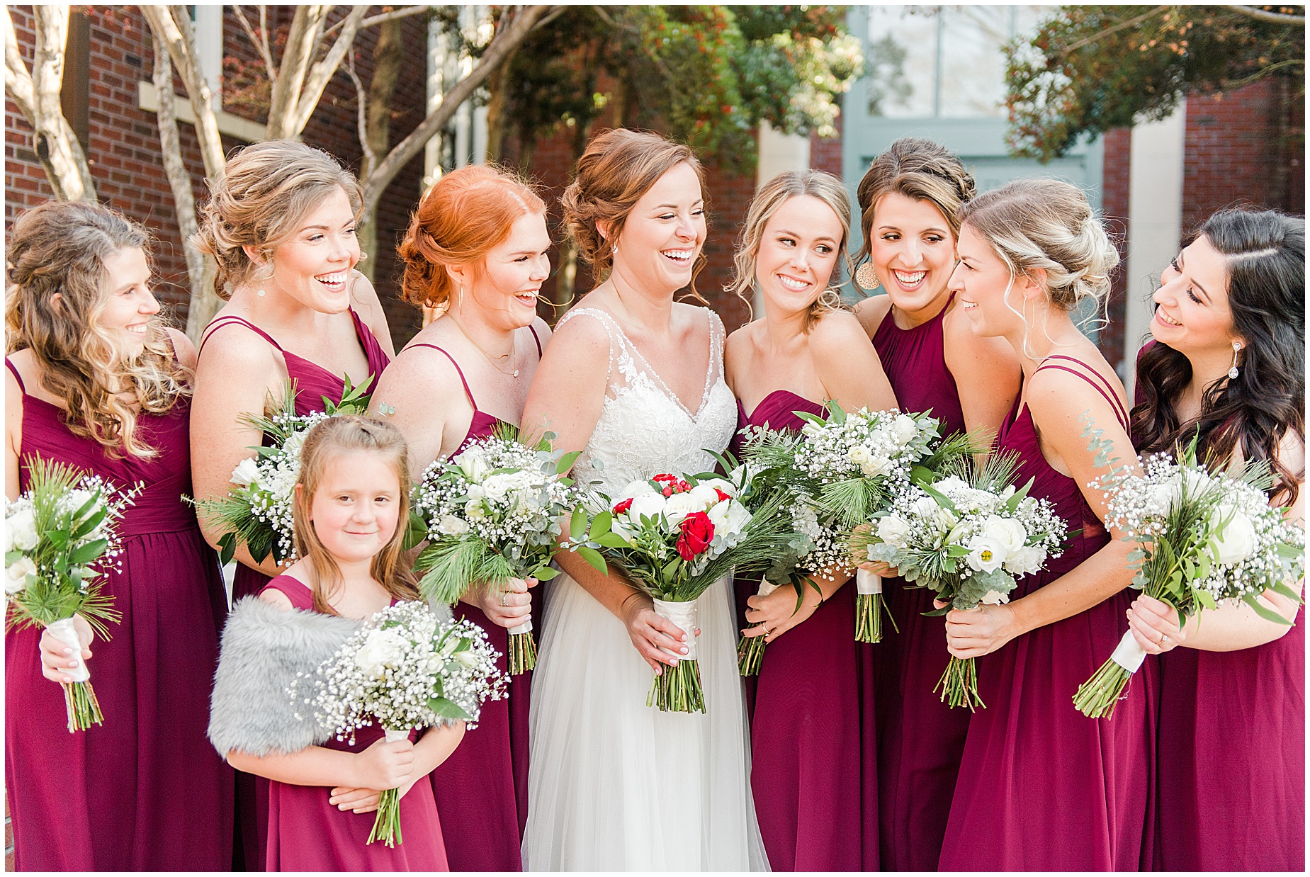 norfolk wedding photographers bridal party winter