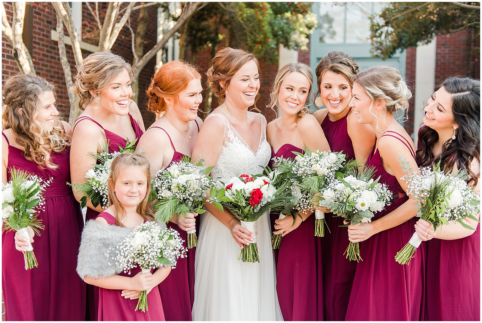 norfolk wedding photographers bridal party winter