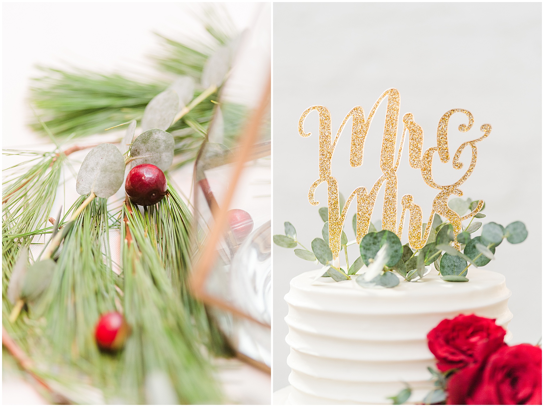 Historic Post Office Winter Wedding cake topper