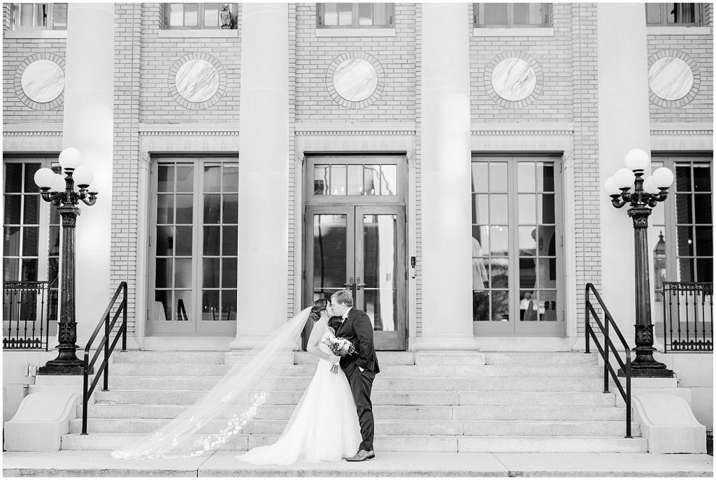 wedding virginia photographers historic post office bride and groom