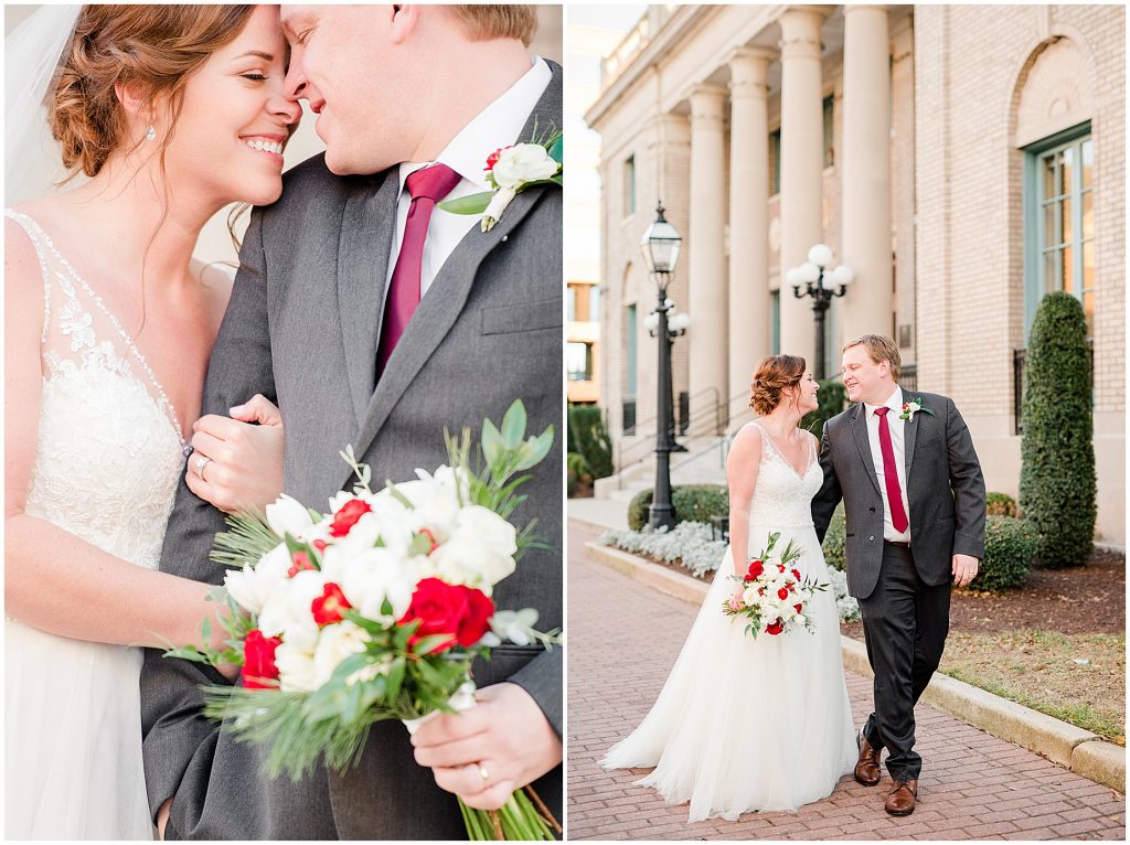 Virginia wedding photographers hampton bride and groom at the Historic Post Office questions to ask