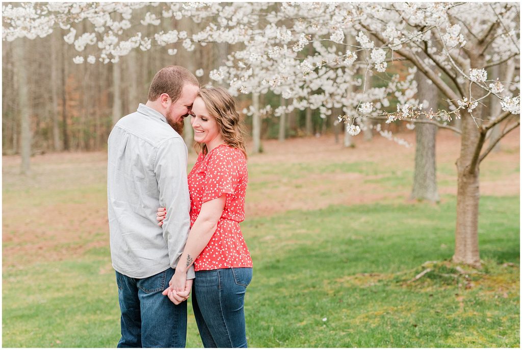 Wisteria Farms Richmond Spring Engagement Session beautiful white tree