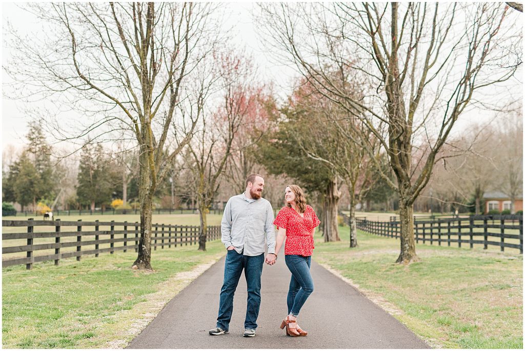 Richmond Spring Engagement Session at Wisteria Farms entrance