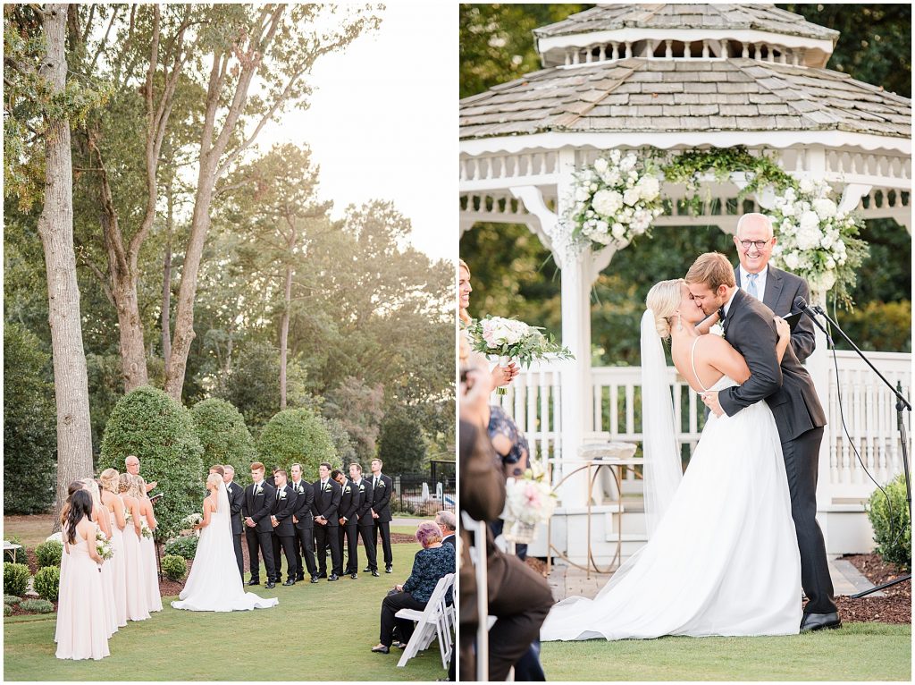 fall north ridge country club outdoor golf course ceremony wedding day timeline in raleigh