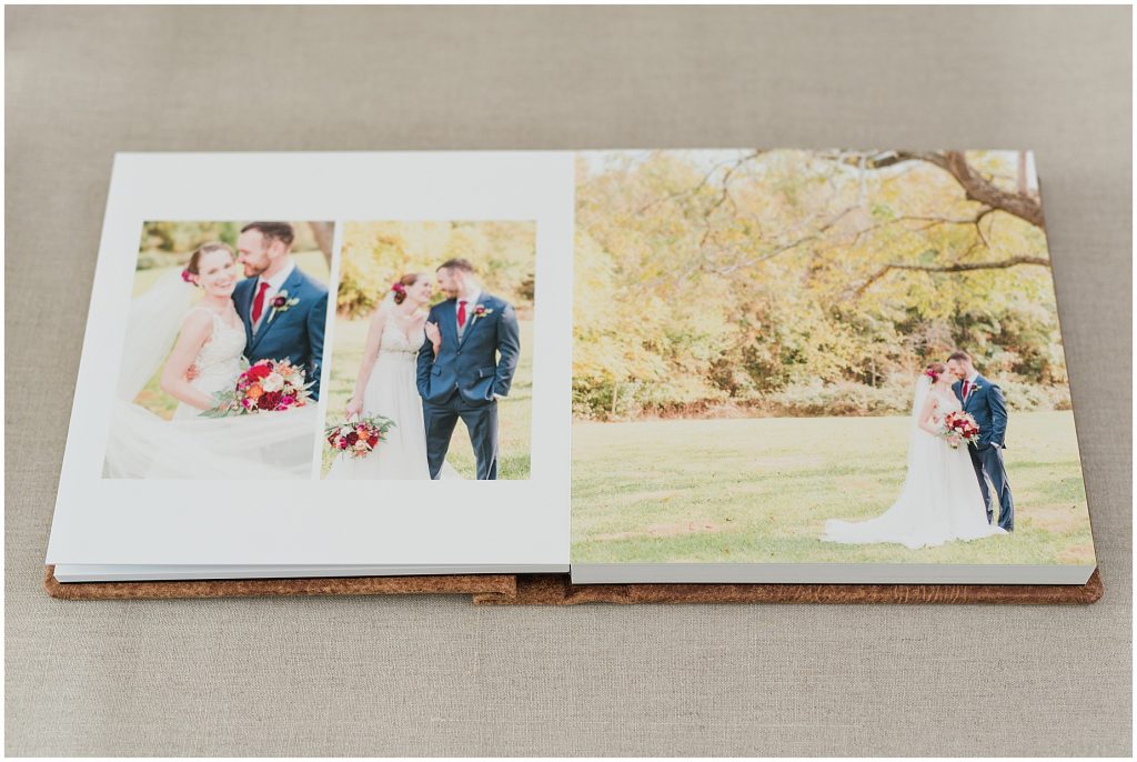 linen and leather legacy wedding album virginia wedding photography Michael & Laura