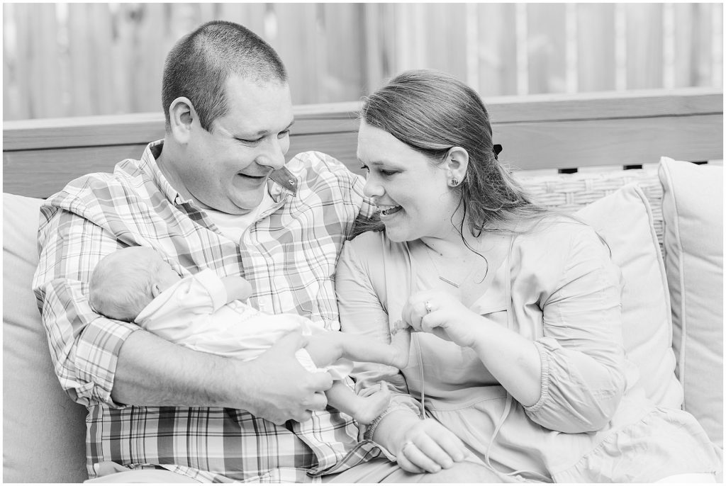 Backyard Newborn and Family Photography new parents