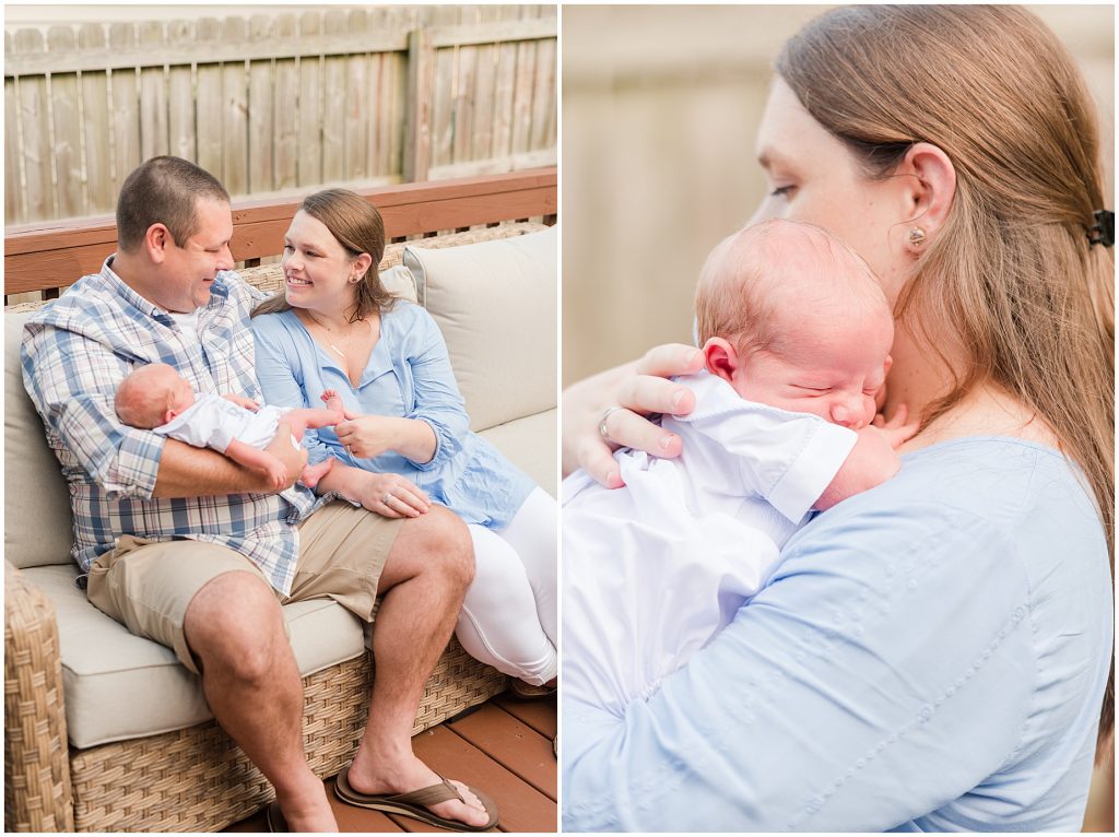 Backyard Newborn and Family Photography outdoor couch