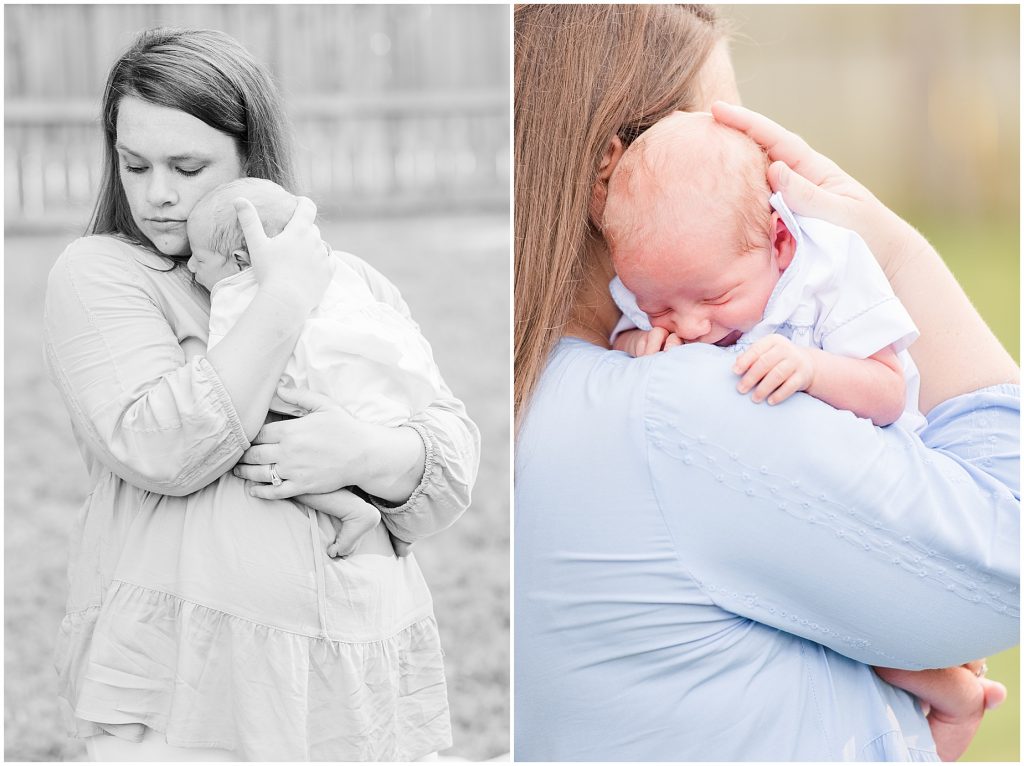 Backyard Newborn and Family Photography black and white