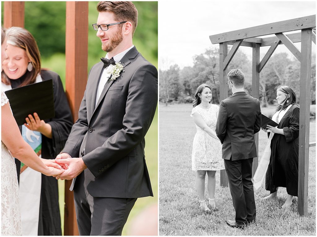  mini wedding bride and groom holding hands