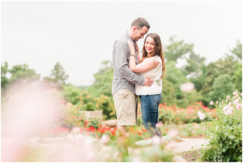 engagement session couple at maymont park italian flower garden