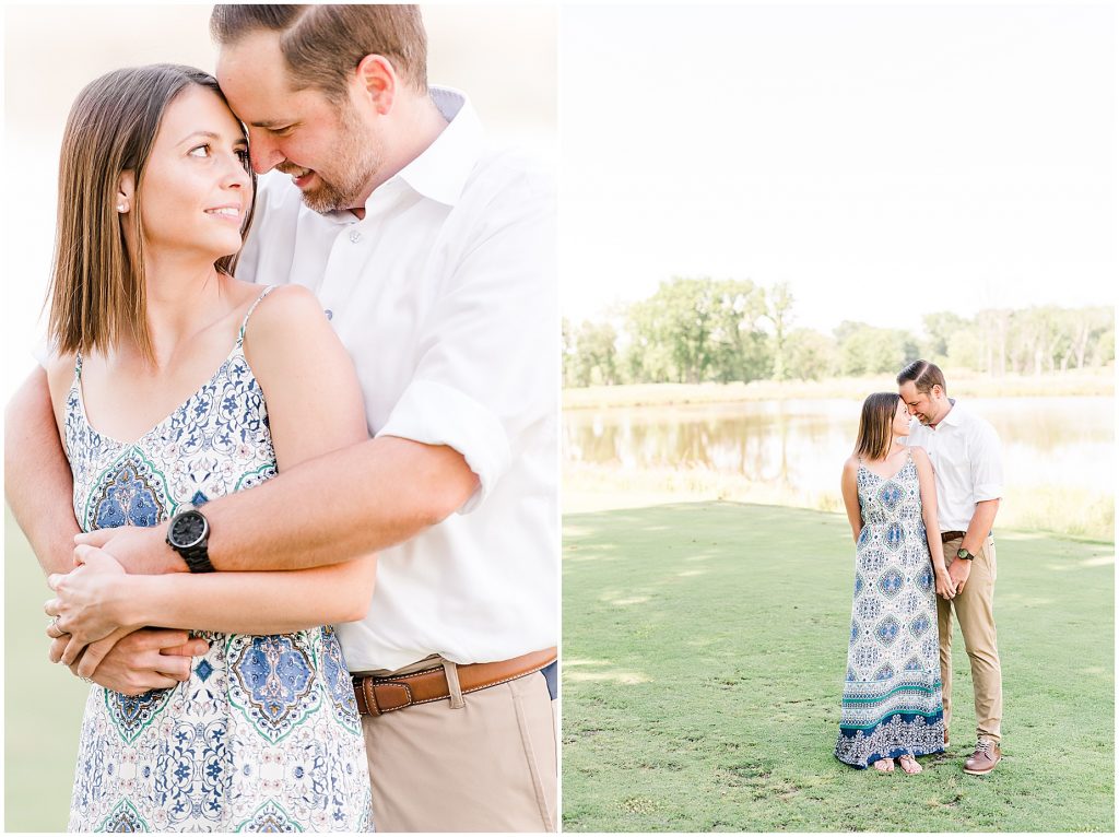 sunny Lansdowne resort engagement session couple on golf course