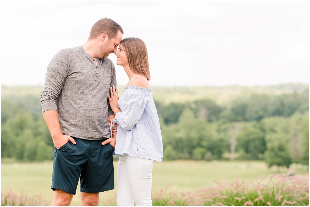 Lansdowne golf resort engagement couple standing on overlook