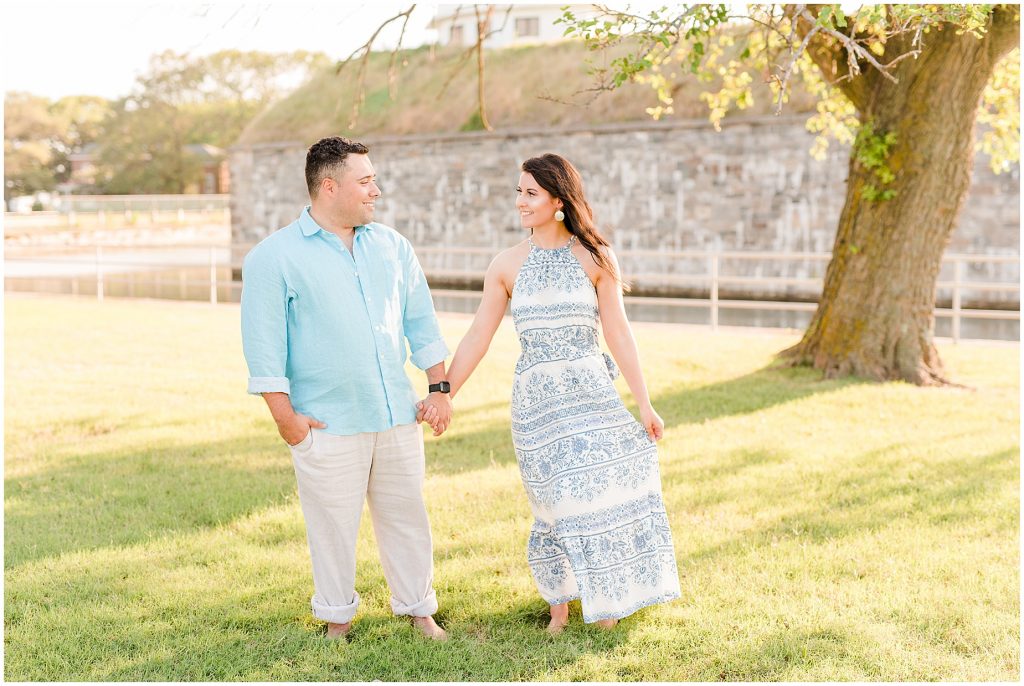 Fort Monroe Hampton Virginia Engagement glowy light