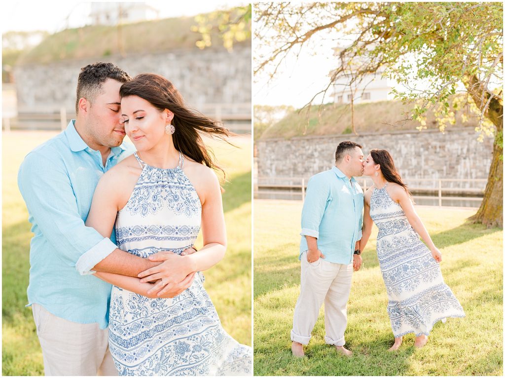 Fort Monroe Hampton Virginia Engagement flowy dress