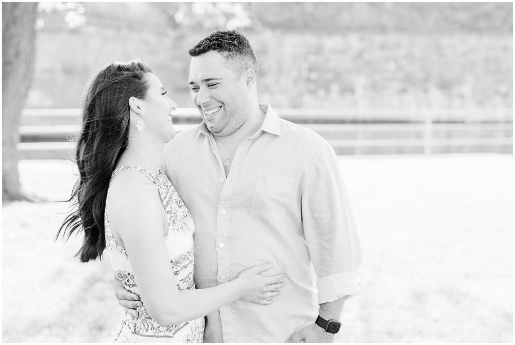 Fort Monroe Hampton Virginia black and white Engagement 