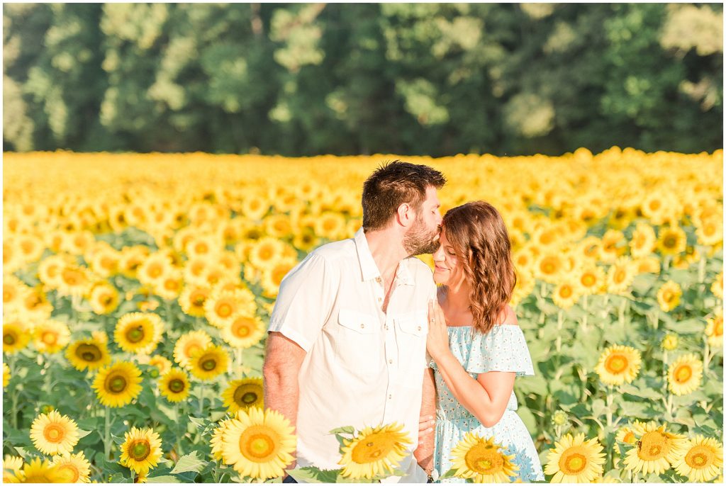 sunflower field engagement session richmond virginia alvis farms