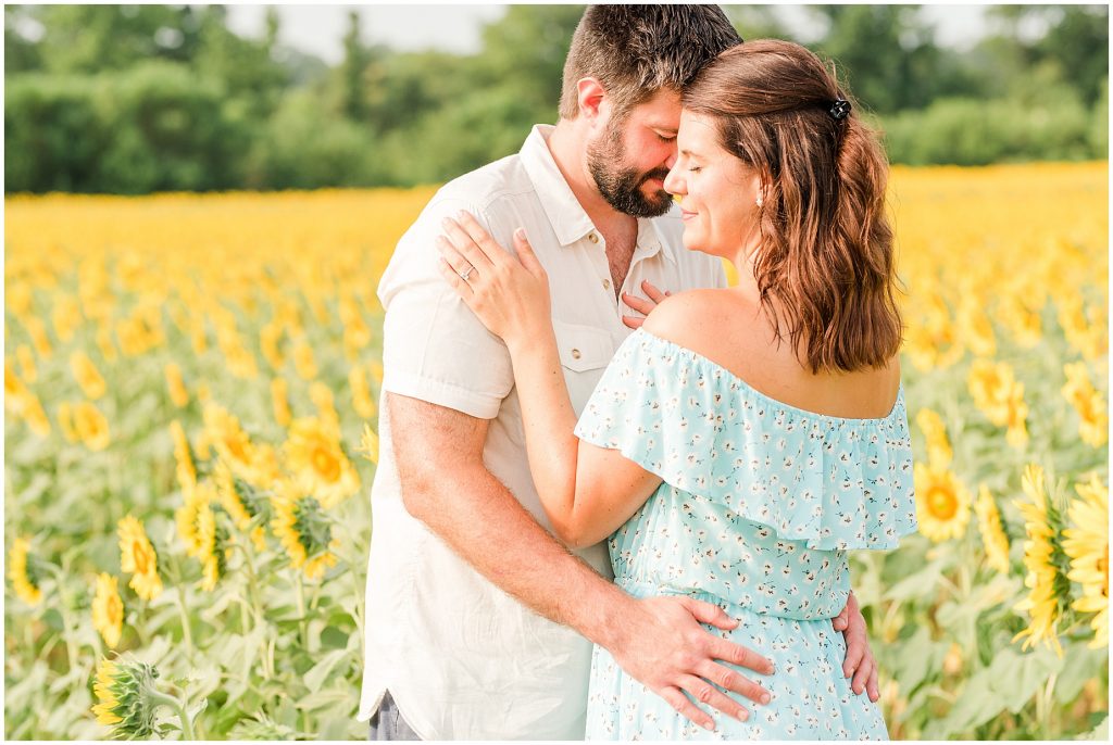 sunflower fields engagement session Alvis Farms Goochland virginia