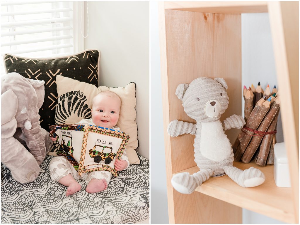 reading nook in safari themed nursery