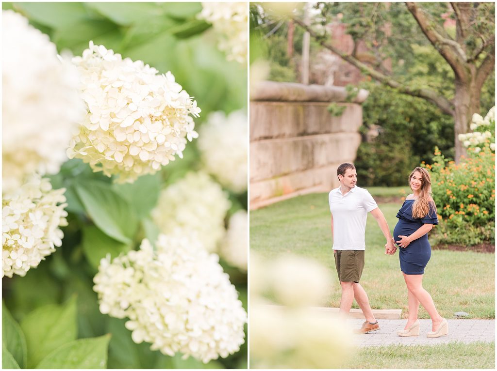 VMFA Richmond Maternity near flower garden