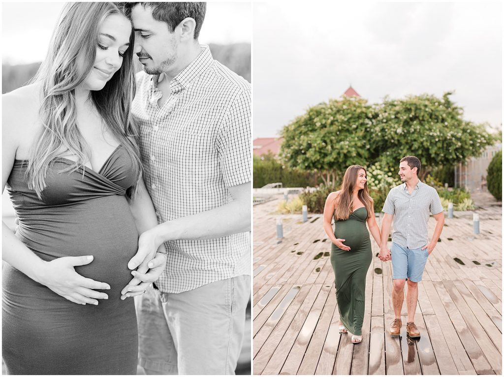 beautiful VMFA richmond maternity couple walking 