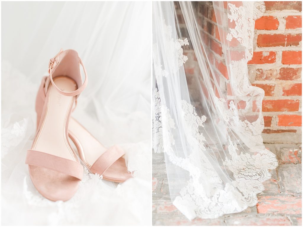 wedding shoes and veil details richmond wedding photographers