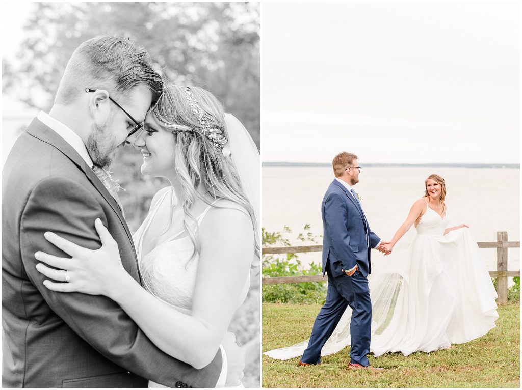 bride and groom riverfront chanco on the james river richmond virginia wedding photographers