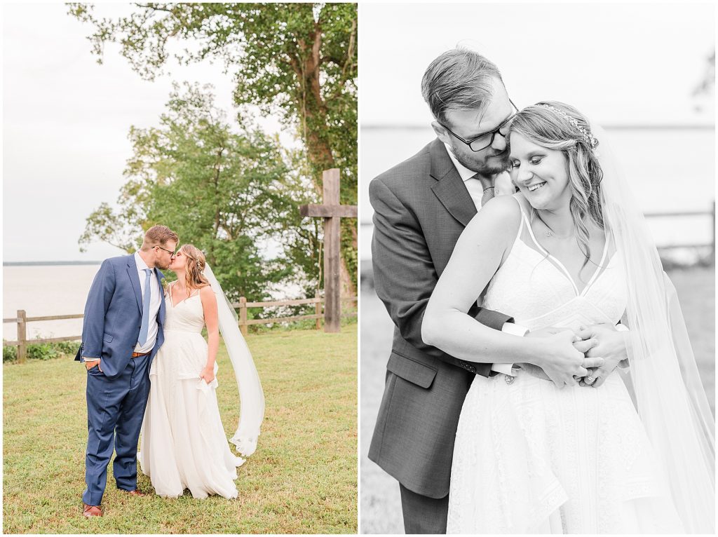 bride and groom riverfront chanco on the james river richmond virginia wedding photographers