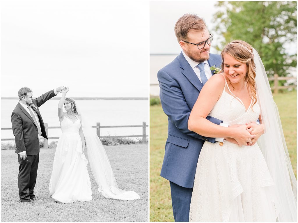 bride and groom riverfront chanco on the james river richmond virginia wedding photographers