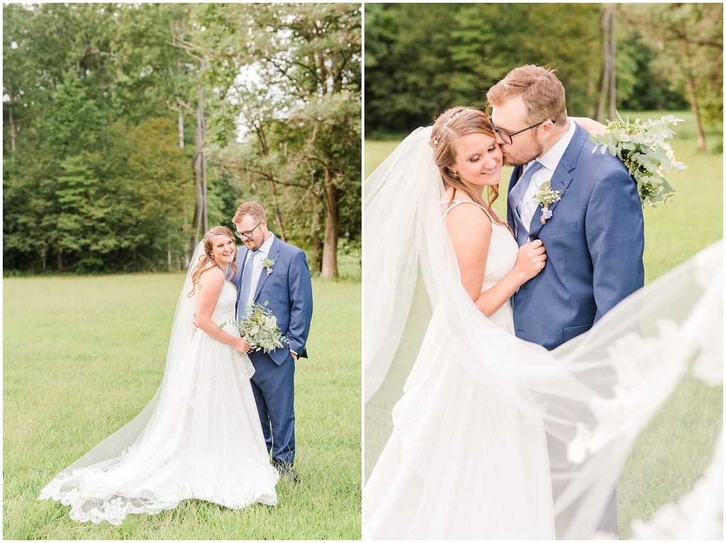 bride and groom in field chanco on the james river richmond virginia wedding photographers