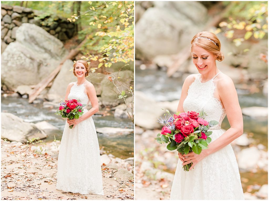 bride in rock bridge park washington dc elopement