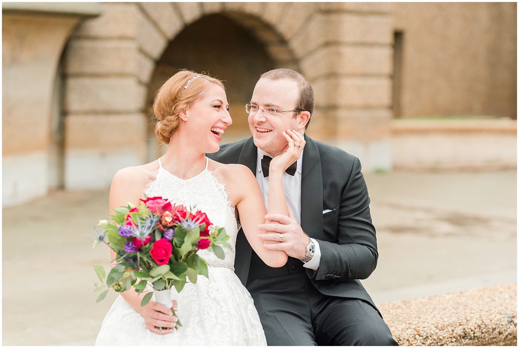 bride and groom in Meridian Hill Park washington dc elopement