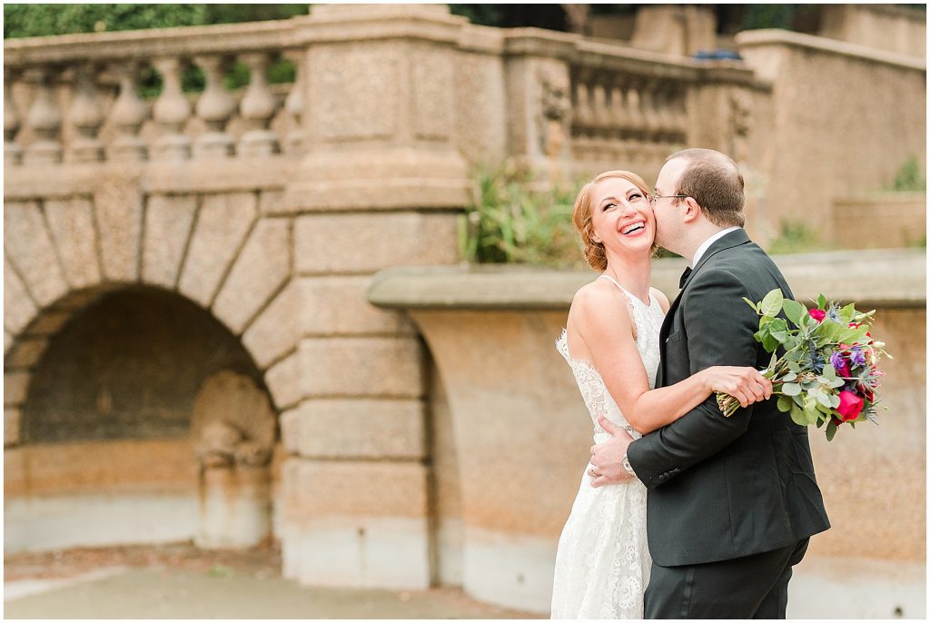 bride and groom in Meridian Hill Park washington dc elopement