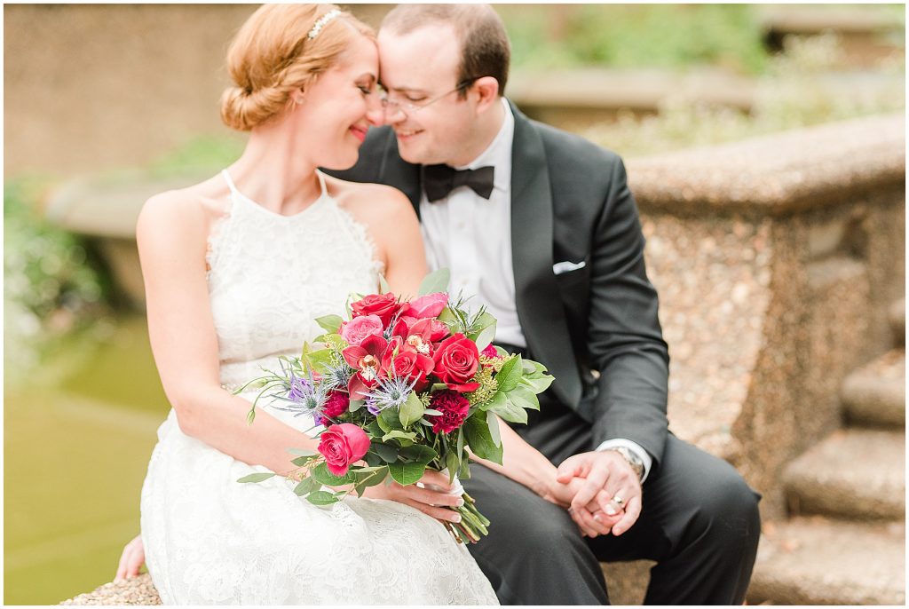 bride and groom in Meridian Hill Park washington dc elopement