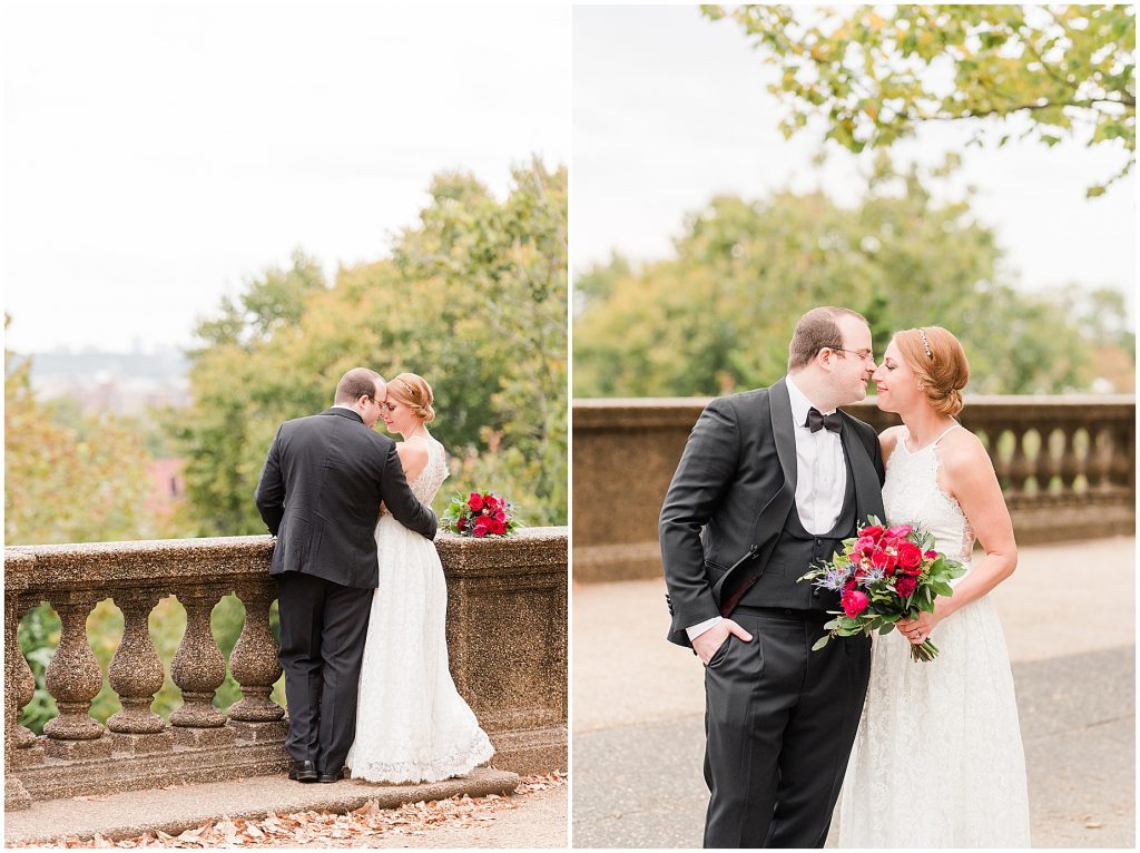 bride and groom in Meridian Hill Park washington dc elopement