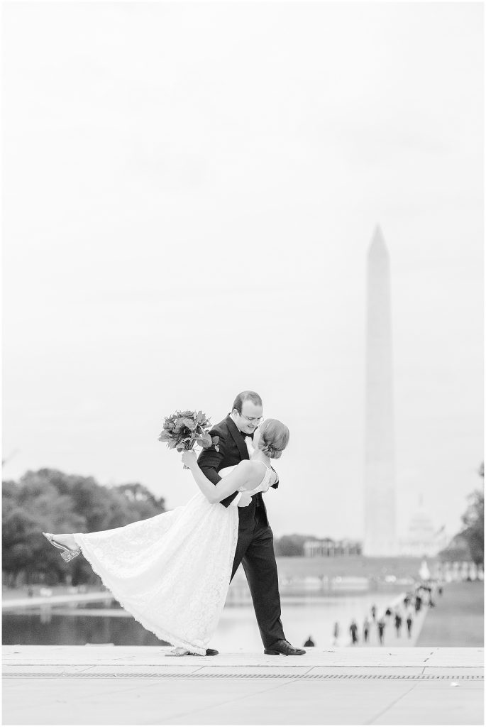 bride and groom national mall washington monument portraits
