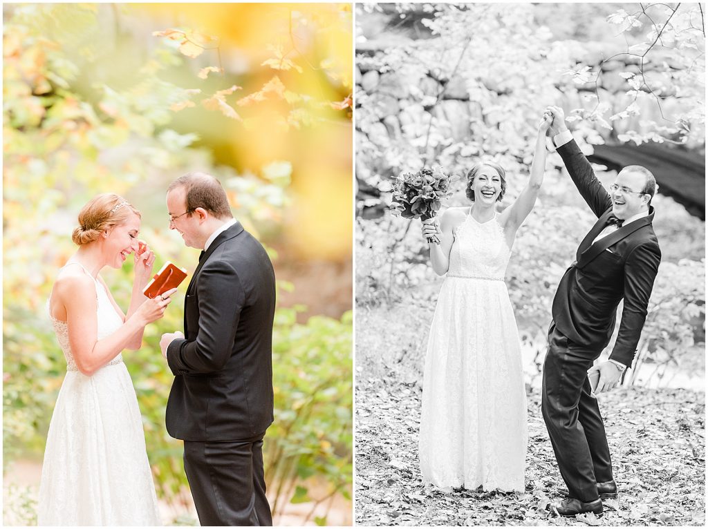 elopement bride and groom in rock bridge park washington dc