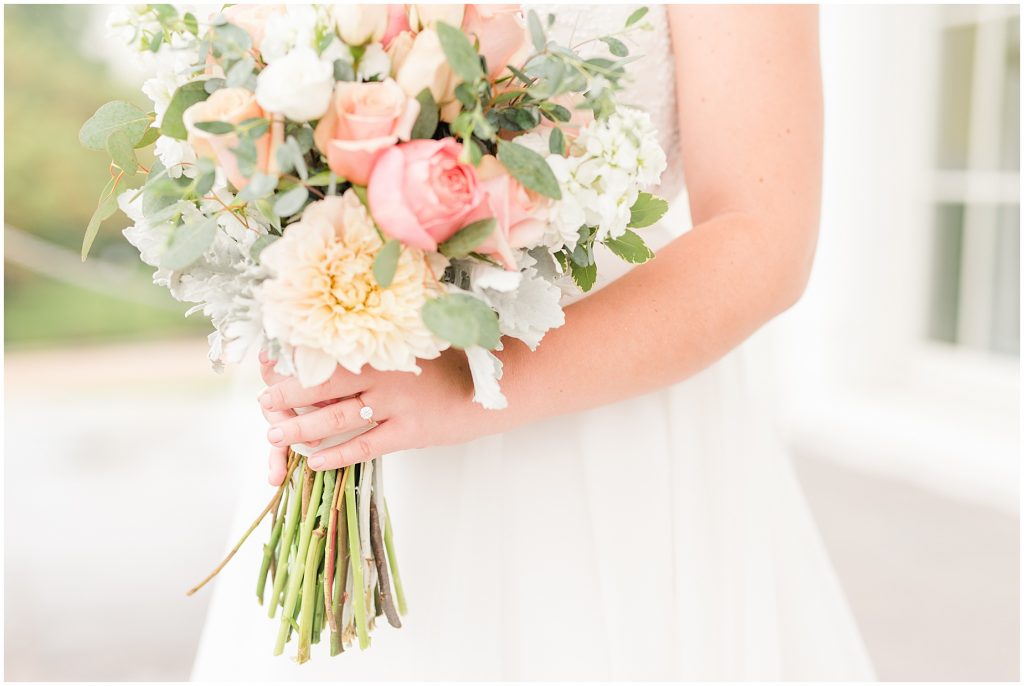 pink green and yellow bridal bouquet richmond virginia