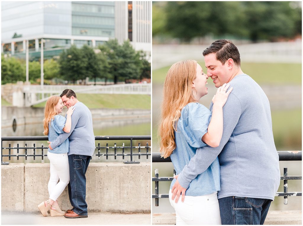 browns island downtown richmond skyline engagement session 