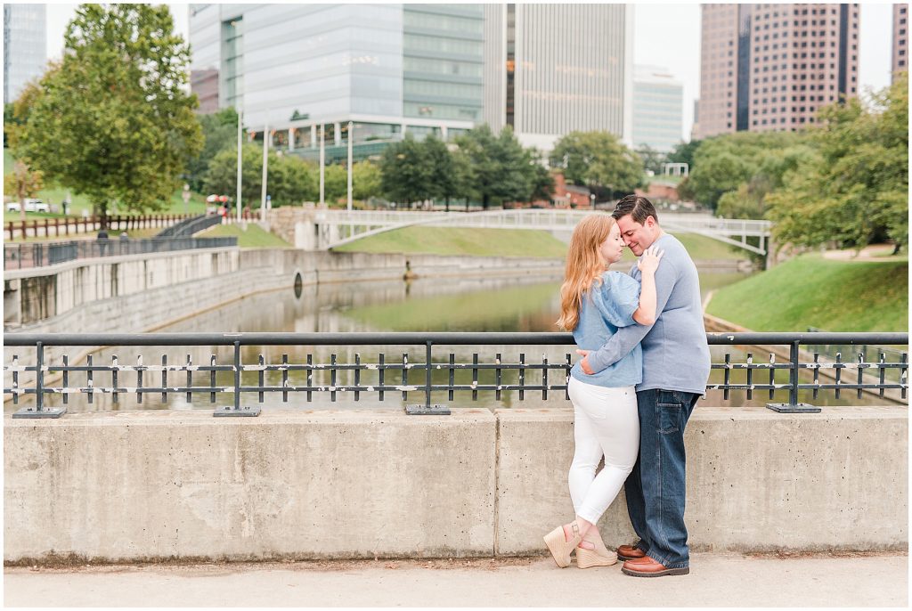browns island downtown richmond skyline engagement session 