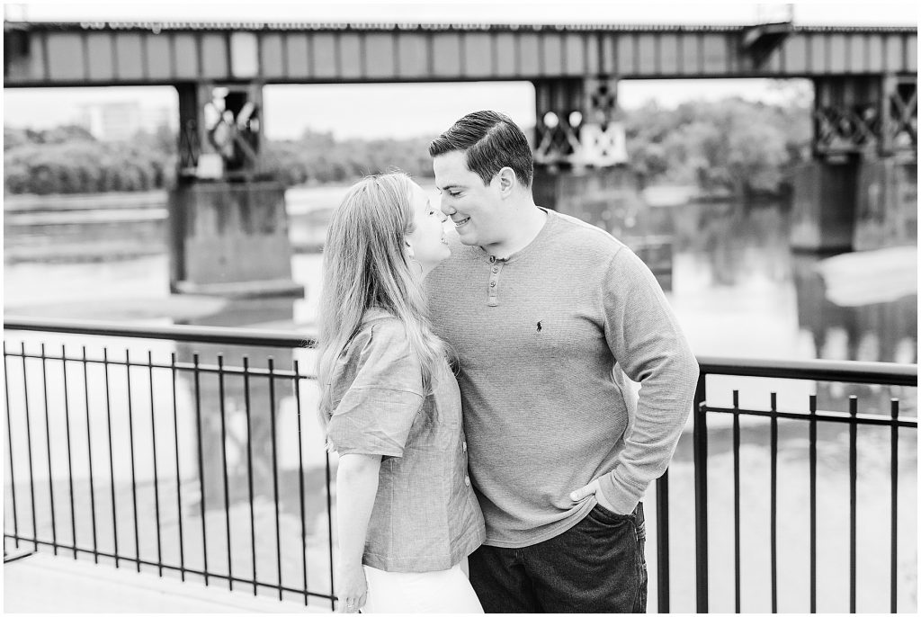 t pott bridge downtown richmond engagement session 