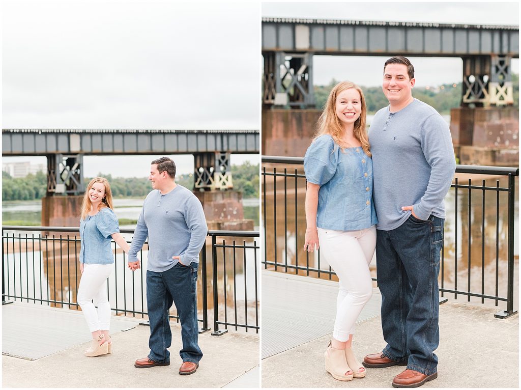 t pott bridge downtown richmond engagement session 