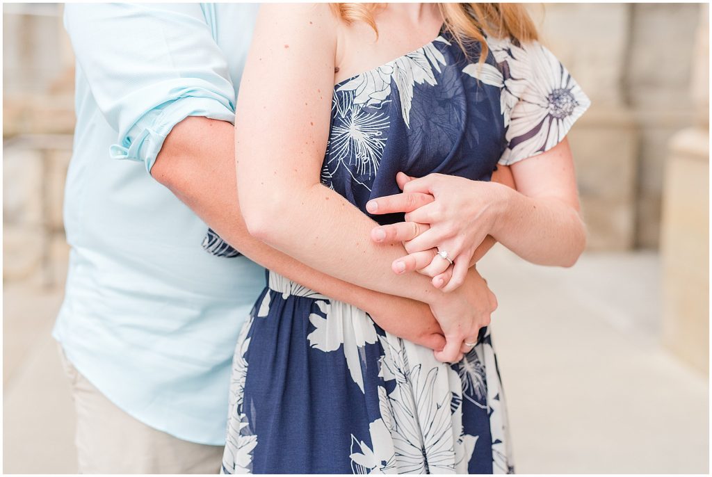 engaged outside main street station in downtown richmond engagement session 