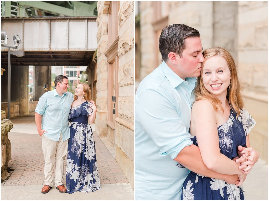 engaged outside main street station in downtown richmond engagement session 