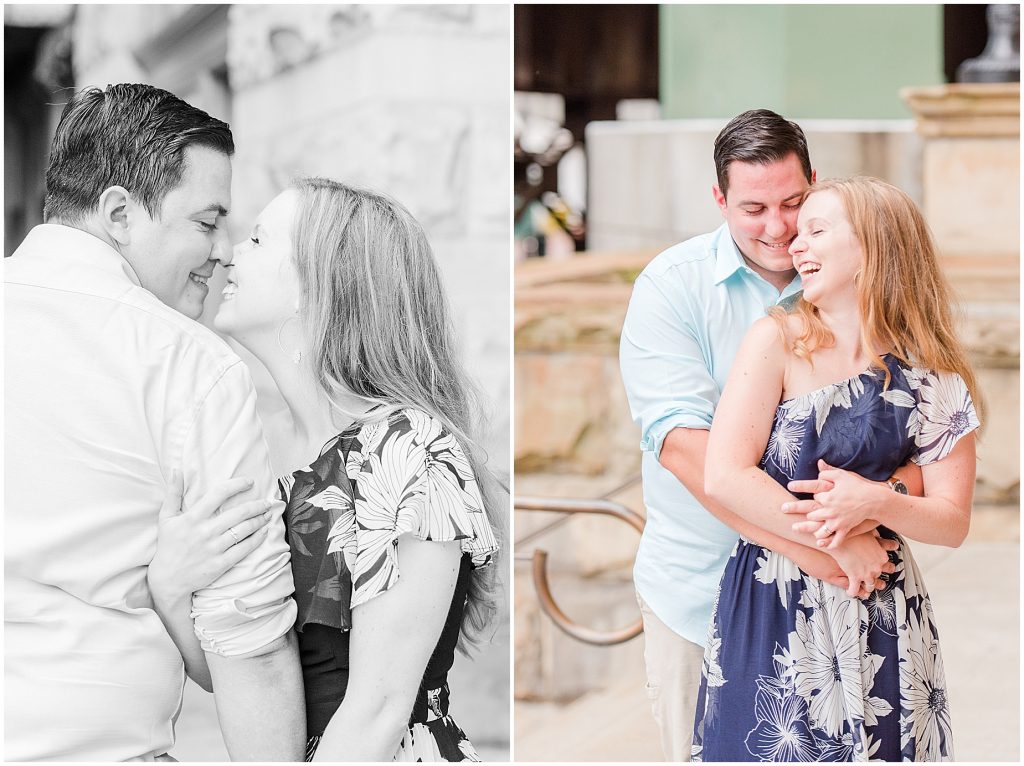 engaged outside main street station in downtown richmond engagement session 