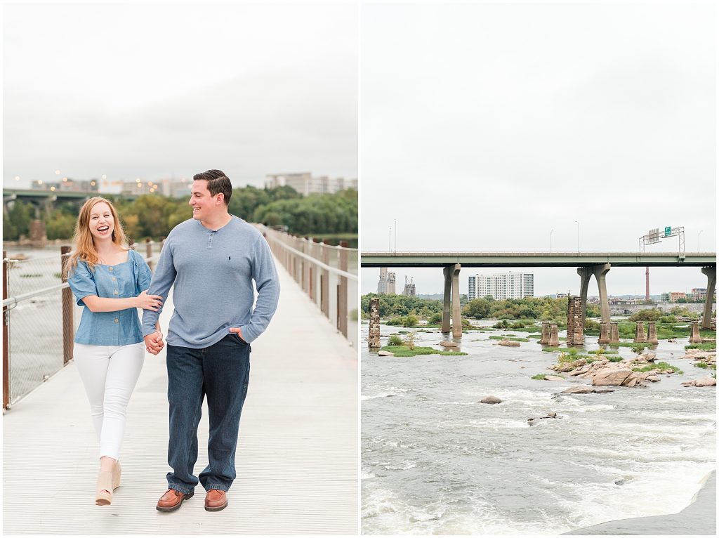 T. Tyler Potterfield Memorial Bridge downtown richmond james river engagement session 