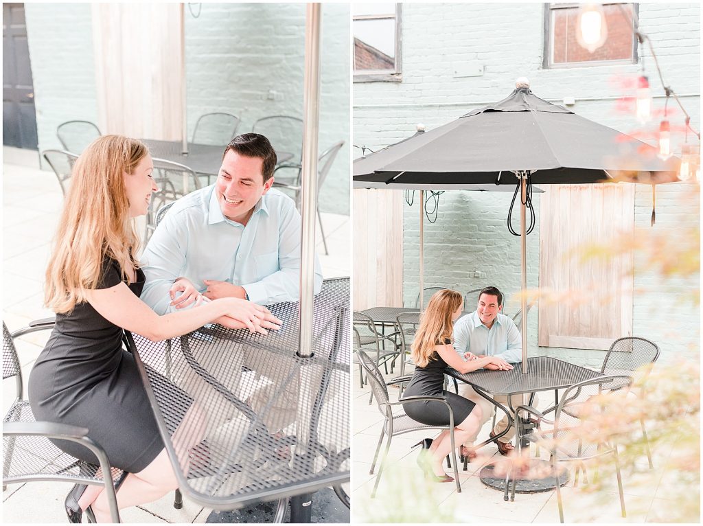 richmond restaurant patio engagement session 