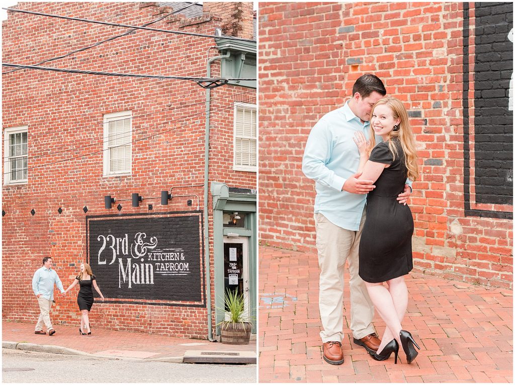 downtown richmond restaurant engagement session 